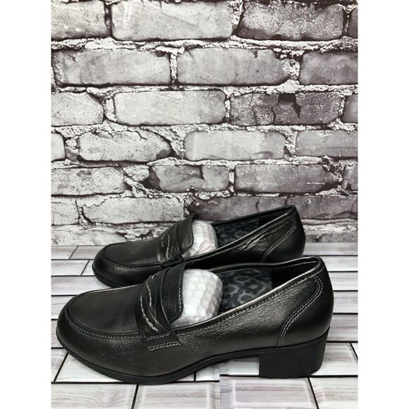 ABEO PRO Jade Comfortable Black Metallic Heel Loafer Shoes Women’s Sz 10US/41EU - Picture 13 of 16